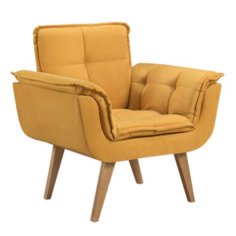 Poltrona Opala Azul Mostarda