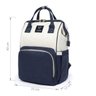 Mochila Bolsa Maternidade Mommy Bag Original Azul Marinho/OffWhite Moda Classic Baby Com USB, - unic - 3