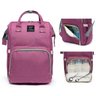Mochila Bolsa Maternidade Rosa Fúcsia Mommy Bag Original Moda Classic Baby Com USB, Trocador e - uni - 4