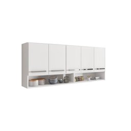 Armário Aéreo de Cozinha Multiuso 5 Portas Branco Bela Casa - 4 Armário Aéreo de Cozinha Multiuso 5 Portas Branco Bela Casa - 4