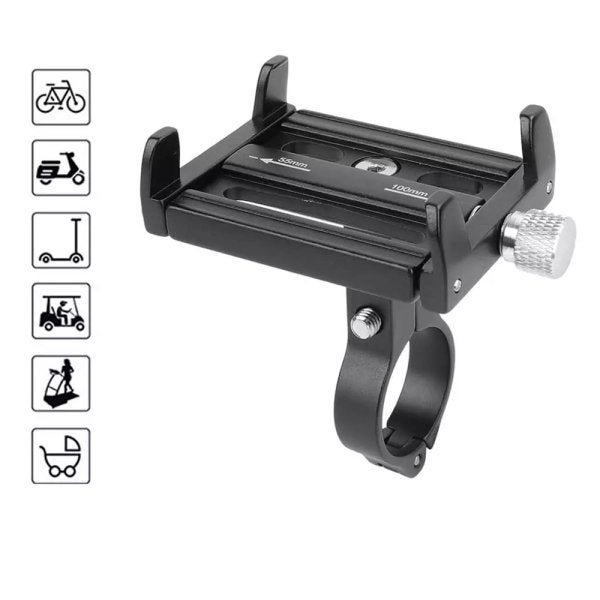 Suporte universal GPS/Celular para Moto/Bike em Alumínio Suporte Mania ajustável - unico - Preto - 1
