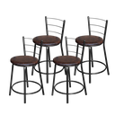 Ver imagem 1 de Jogo 4 Banqueta Baixa Para Cozinha Epoxi Craqueada Assento Estofado  