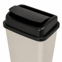 Ver imagem 4 de Lixeira Branca Preta Multiuso 9L Tampa Basculante Vai Vem Cesto Lixo Retangular 9 Litros Plastica Co