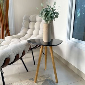 Mesa Lateral Sala Pé Palito Decorativa Tampo Orgânico para Interiores