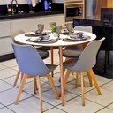 Ver imagem 3 de Mesa de Jantar Dina Redonda de Madeira 90cm na Cor Branca