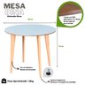 Mesa de Jantar Dina Redonda de Madeira 90cm na Cor Branca - 5