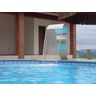 Cascata Aco inox 304 Chao piscina high tech grande 105cm altura cobra naja sistema Instalação Fácil - 4