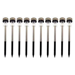 Kit 10 Luminárias Solar Poste de Jardim Luz Led Economica