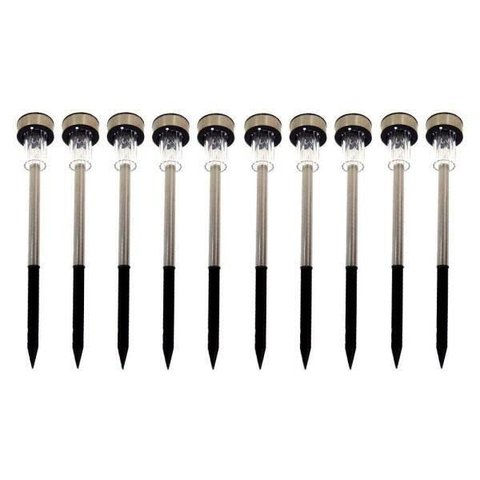 Kit 10 Luminárias Solar Poste de Jardim Luz Led Economica