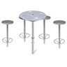 Mesa com 4 Banquetas Bancos Para Piscina de Vinil Azulejo Alvenaria Fibra Bar molhado Aco Inox - 1