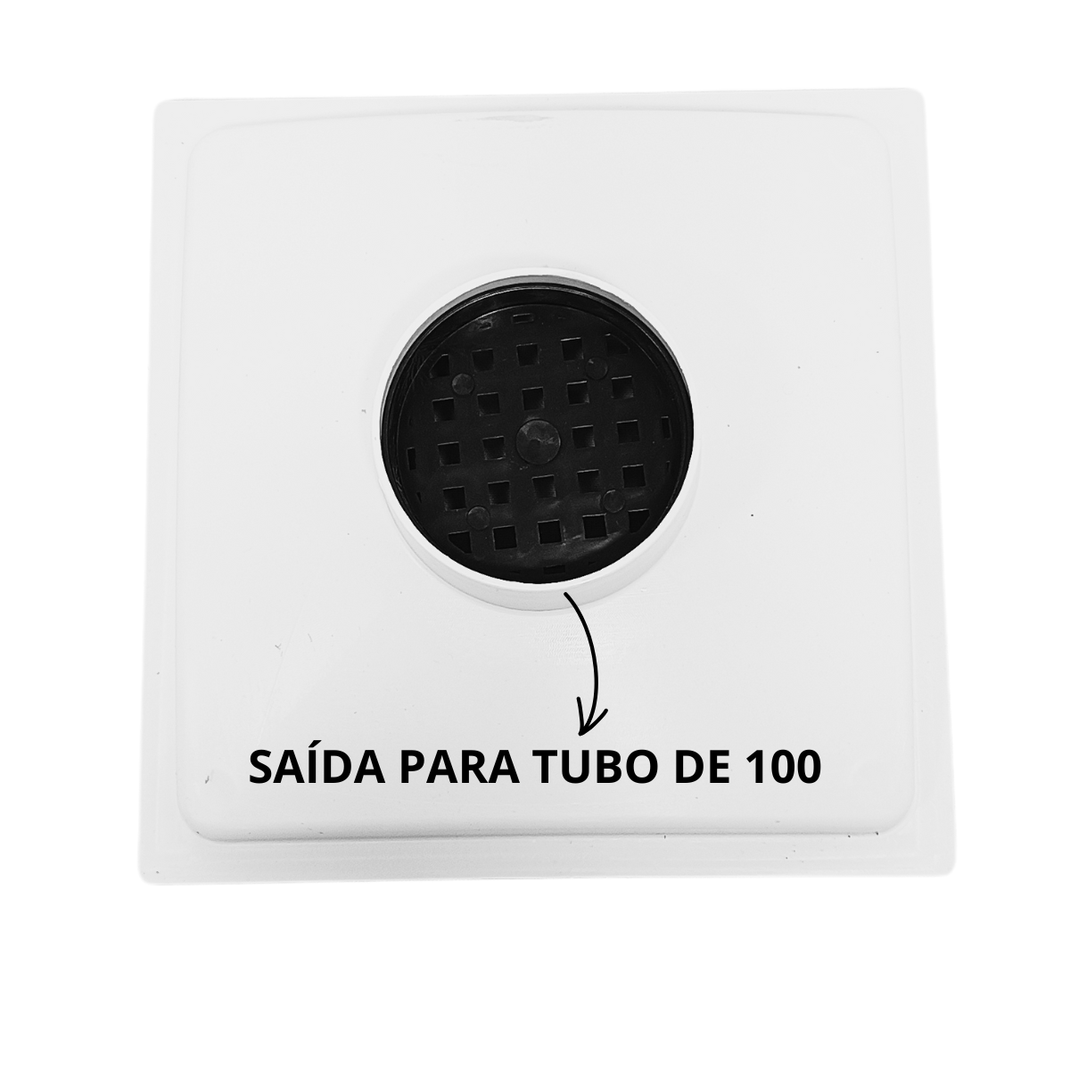 Ralo Quintal 20x20 Inox Espelhado Coletor Branco Saída 100mm - 5