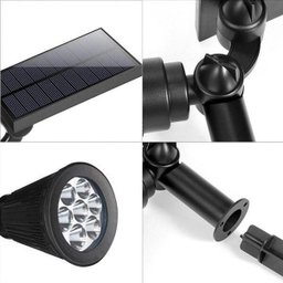 Luminária Solar Jardim Espeto 7 Leds Automatico Verde - 3