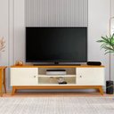 Ver imagem 1 de Rack para Tv até 75 Polegadas 2 Portas Stella 180cm - Via Nossa - Off White e Cedro