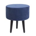 Ver imagem 1 de Puff Redondo Decorativo Santa Rita Retrô Azul