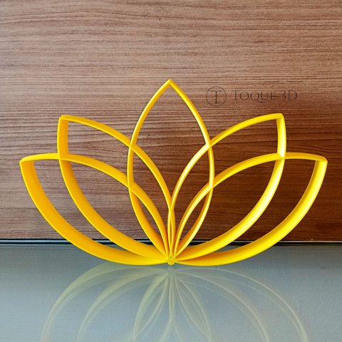 Estatueta Flor de Lótus - Símbolo Vida, Decoração,quarto - Cor: Amarelo