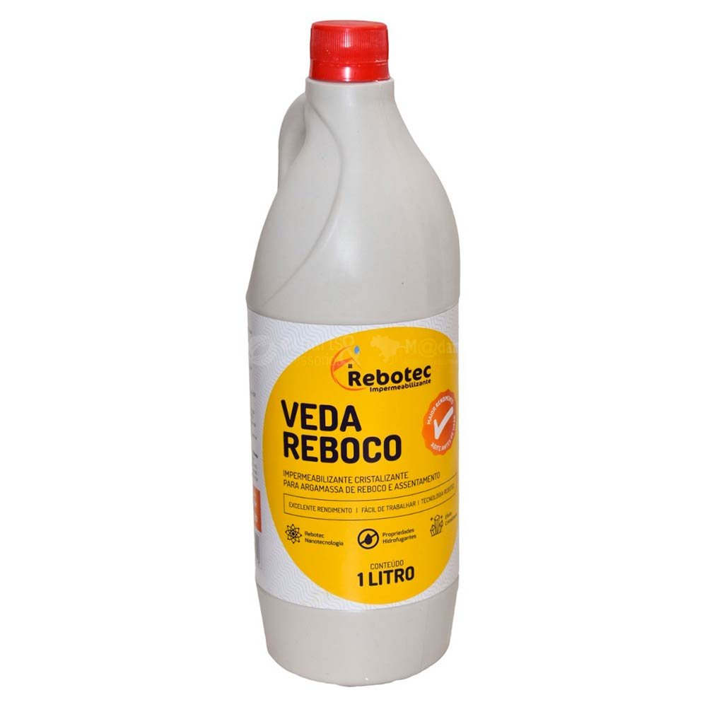 Impermeabilizante Hidrofugante Veda Reboco 1 Litro Rebotec - 4
