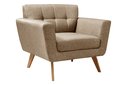 Ver imagem 2 de Poltrona Decorativa Bruna Living Sala Quarto Recepção - Linho Marrom