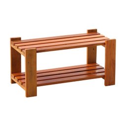 Mesa de Centro 60 x 30 cm Madeira de Demolição Ripada Natural - 2