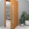 Puxador de Porta Branco Vidro Pivotante Madeira 80cm M.s - 5