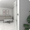 Puxador de Porta Branco Vidro Pivotante Madeira 80cm M.s - 2