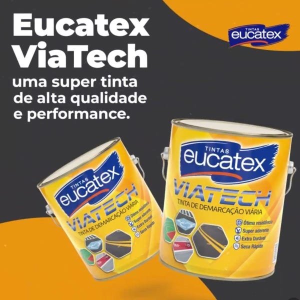 Tinta Piso Demarcação Emborrachada Viatech Eucatex 3,6L - Amarelo - 2