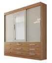 Ver imagem 2 de Guarda Roupa Casal com Espelho 9 Gavetas - Madri-cumaru/fendi - Móveis Novo Horizonte