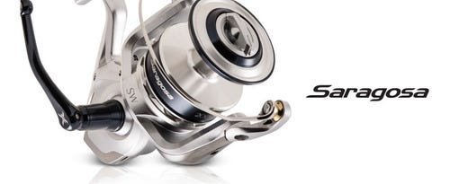 Molinete Shimano Saragosa 8000 SW Drag 12 Kg Rec 5.6:1 - Prateado e preto - 6