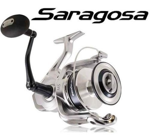 Molinete Shimano Saragosa 8000 SW Drag 12 Kg Rec 5.6:1 - Prateado e preto - 3