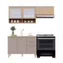 Ver imagem 2 de Cozinha Compacta 100 Mdf 3 Peças com Tampo e Vidro Canelado 200cm Duna Luciane Móveis