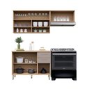 Ver imagem 3 de Cozinha Compacta 100 Mdf 3 Peças com Tampo e Vidro Canelado 200cm Duna Luciane Móveis