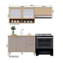 Ver imagem 4 de Cozinha Compacta 100 Mdf 3 Peças com Tampo e Vidro Canelado 200cm Duna Luciane Móveis