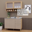 Ver imagem 6 de Cozinha Compacta 100 Mdf 3 Peças com Tampo e Vidro Canelado 200cm Duna Luciane Móveis