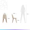 Conjunto de Jantar Mesa Retangular com Vidro Bennett 4 Cadeiras New Drop - Natural C/ Bege - 9