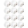 Jogo 12 Pratos Fundos Redondos 23cm Garden em Porcelana com Estampa Floral Germer - 1