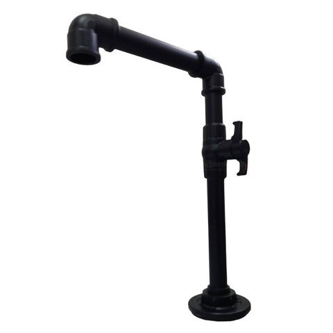 Torneira Design Industrial Básica Preta Registro PVC Esfera 1/2" - Madareli