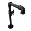 Ver imagem 3 de Torneira Design Industrial Básica Preta Registro PVC Esfera 1/2" - Madareli