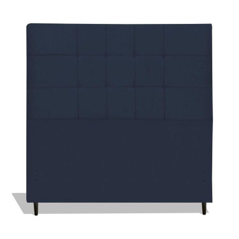 Cabeceira Estofada Box Casal Queen Size Encosto para Cama Maveric 164x126 Cm Azul Marinho