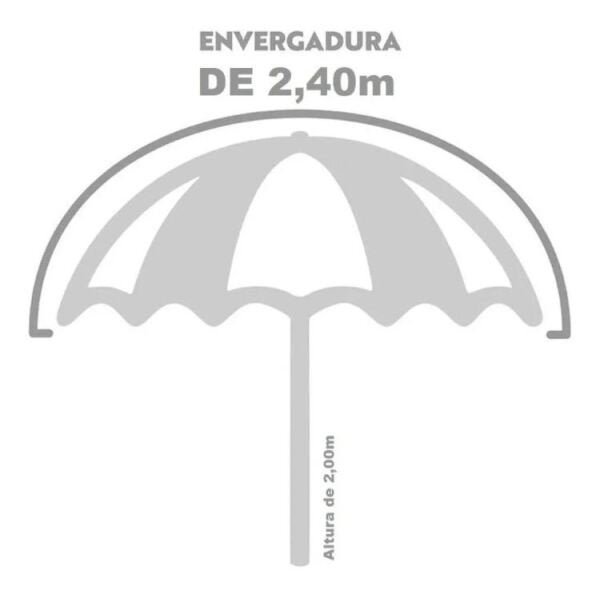 Guarda-Sol 2,40m Alumínio Com Silver Coating - Inclinação: preto - 3