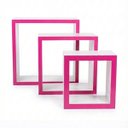 Ver imagem 1 de Nicho Decorativo 100% Mdf Rosa com 3 Desmontado - Suprema Móveis