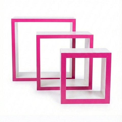 Nicho Decorativo 100% Mdf Rosa com 3 Desmontado - Suprema Móveis