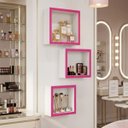 Ver imagem 2 de Nicho Decorativo 100% Mdf Rosa com 3 Desmontado - Suprema Móveis