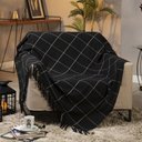 Ver imagem 1 de Manta Para Sofá Grid Off Preto/White - 140x150cm