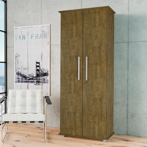 Multiuso Córdoba Duas portas com chave - Amêndoa Wood - Móveis Primus