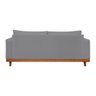 Sofá Living 2 Lugares Linho Resistente Madeira + Almofadas Grafite - 4
