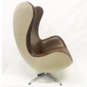 Ver imagem 3 de Poltrona EGG marrom / linho cru base alumínio com relax - Poltronas do Sul