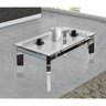 Mesa de Centro para Sala Aço Cromado com Tampo de Vidro Atik - 1