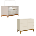 Ver imagem 1 de Quarto de Bebê Berço Flip + Cômoda Infantil 6 Gavetas Classic Areia Fosco
