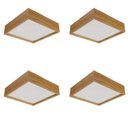 Ver imagem 1 de Kit 4 Plafons Luminária Quadrado Madeira 50cm - Freijó