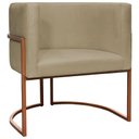 Ver imagem 1 de Poltrona Decorativa Recepção Luna Suede Cores Base de Ferro Bronze - Nude, Suede