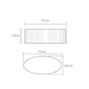 Ver imagem 2 de Plafon Oval Madeira 75cm - Freijó - Bivolt